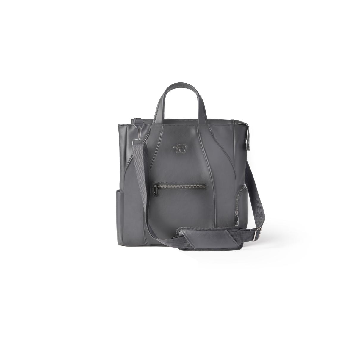 Borsa tote bag velvet in similpelle e microfibra grigio