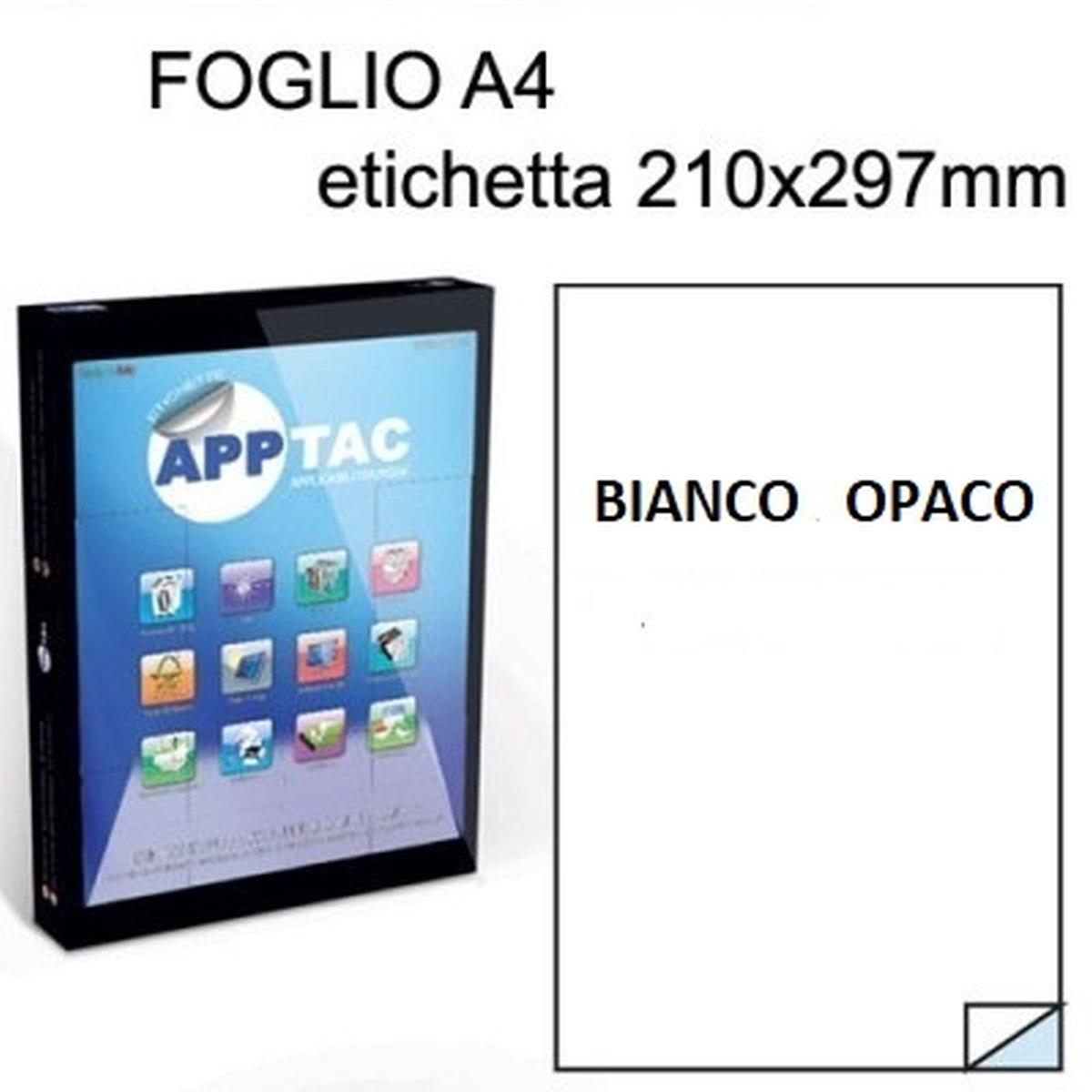 Cf.50 etichette ades. su a4 210x297 poliestere bianco opaco