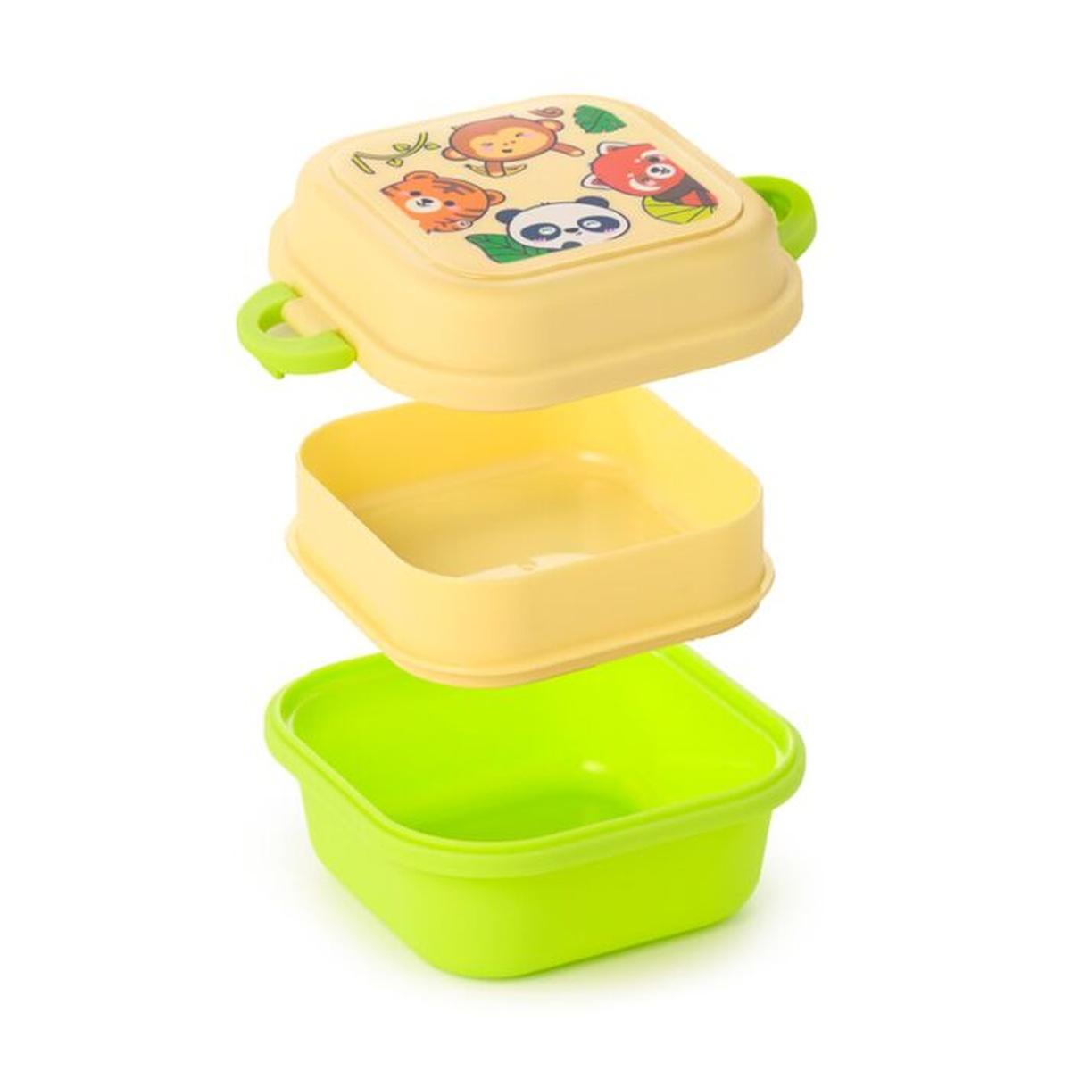 Porta pranzo bento con posate e chiusura a clip animali dolci