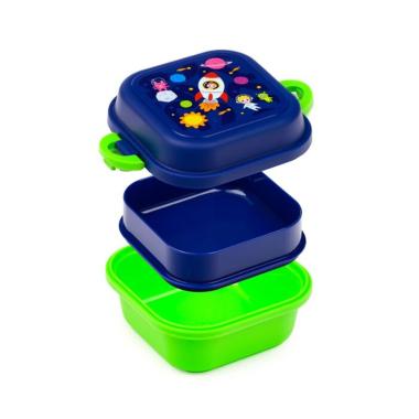 Porta pranzo bento con posate e chiusura a clip space cadets