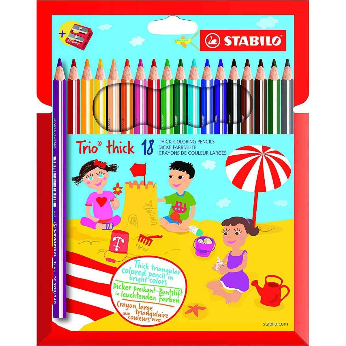 Stabilo pastelli trio thick 18pz