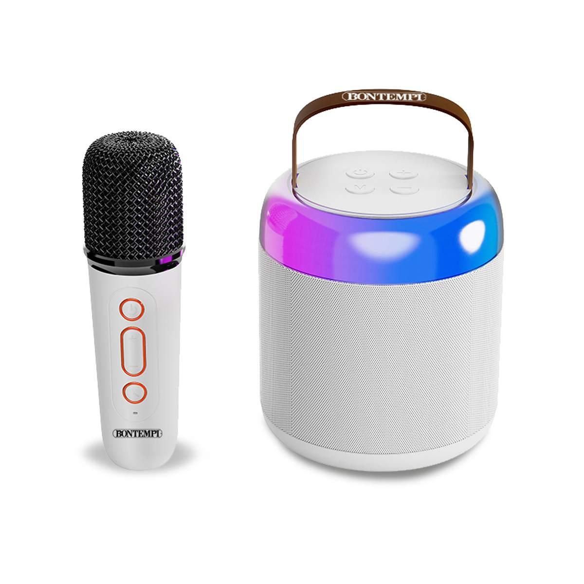 Cassa con microfono wireless white