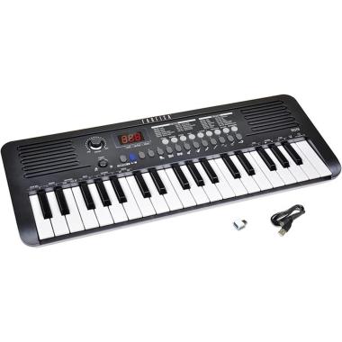 Tastiera Elettronica Professionale MIDI a 37 Tasti con Funzione Touch, con Presa USB-C e Uscita per Cuffie, 49x18,5x5,5cm