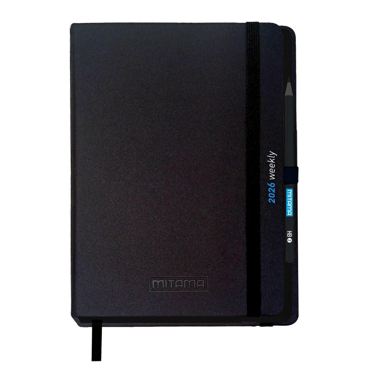 AGENDA SETTIMANALE 18 MESI MITAMA 15X21 c/elastico matita e adesivi