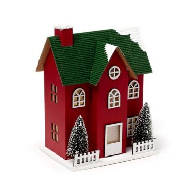 Casetta decorativa per natale con led 20x15,5x13