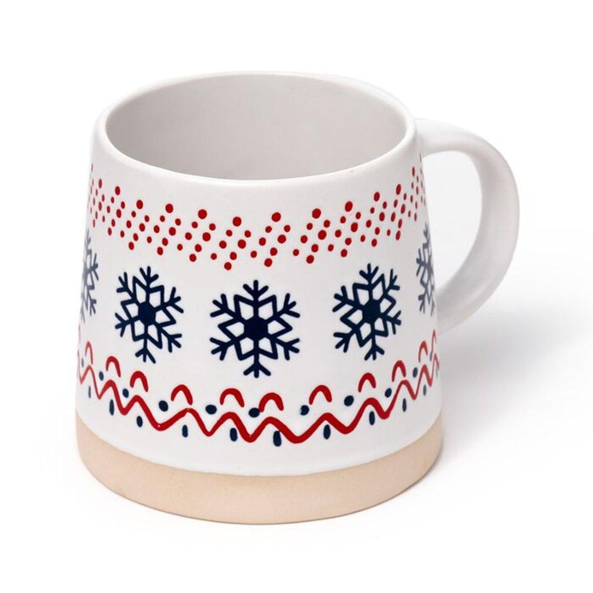 Tazza Natalizia in Grès Porcellanato - Fiocco di Neve<br />