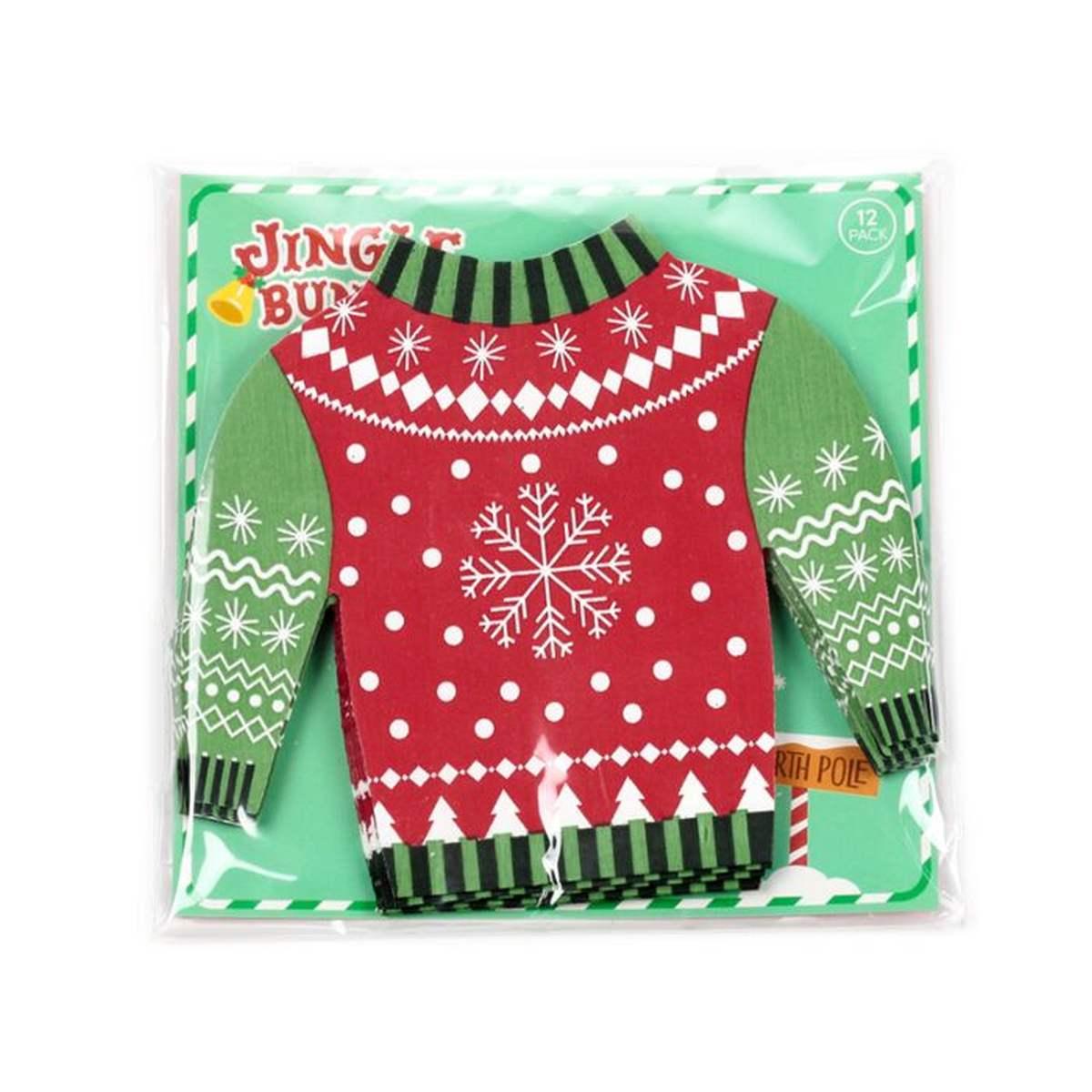 Tovaglioli di carta 3 veli - Confezione da 12 - Maglione Natalizio