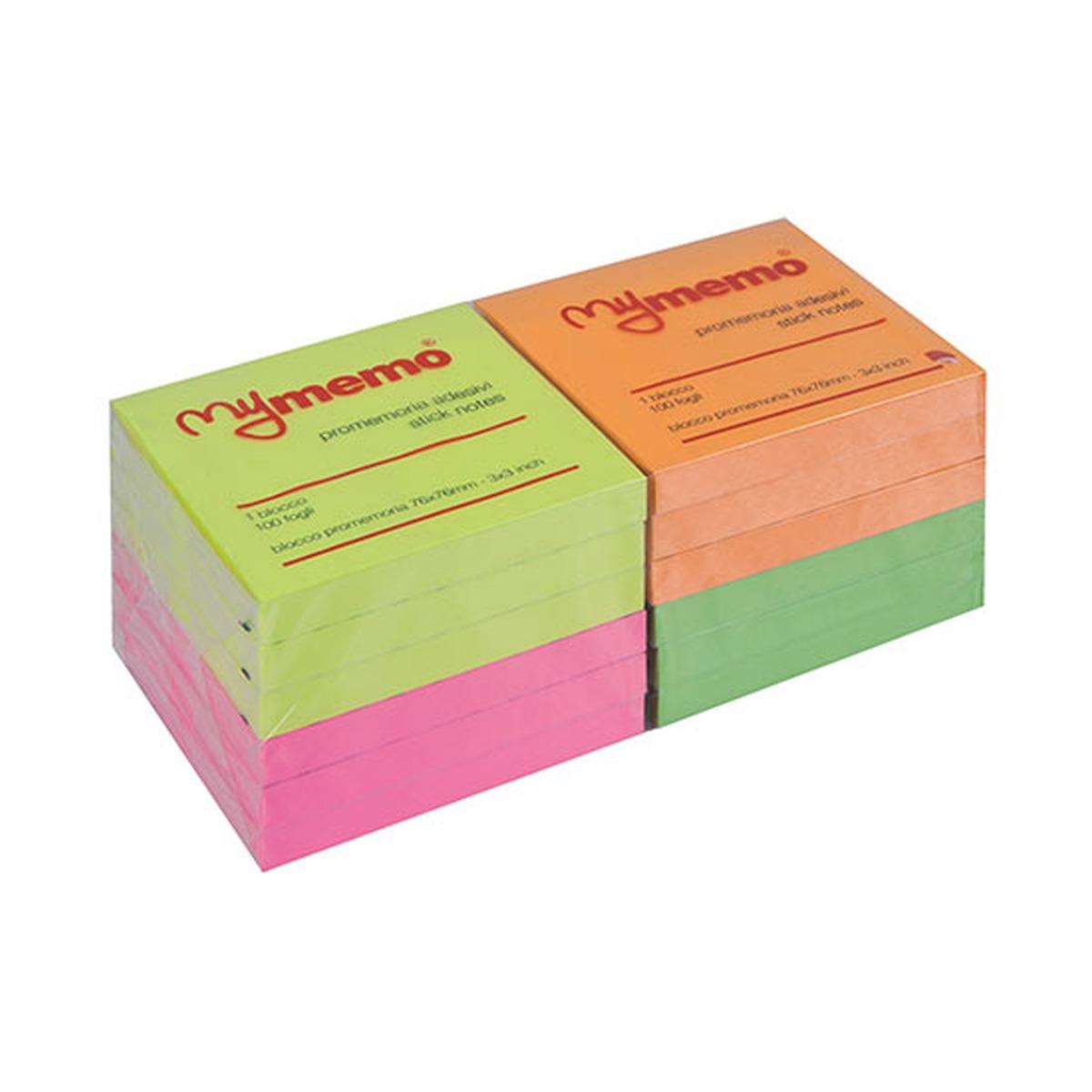 MY MEMO 76x76 ASS. NEON CF12