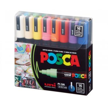UNIPOSCA PC-5M, punta media, set da 16 colori