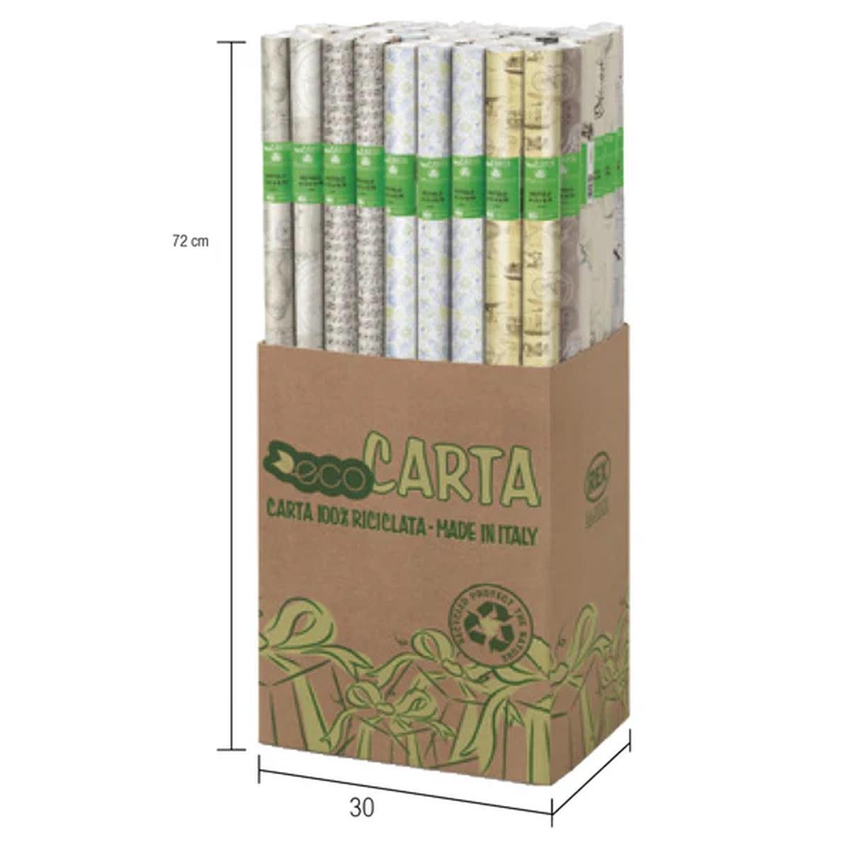 Carta regalo ecocarta rotolino da 70cm x2mt ass.fiori di campo