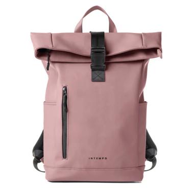 Borsa roll top drop in gomma antipioggia cipria