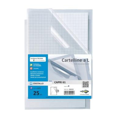 BUSTE a L Capri 61 - PVC - liscio - 21 x 29,7 cm - trasp. conf. 25 pezzi