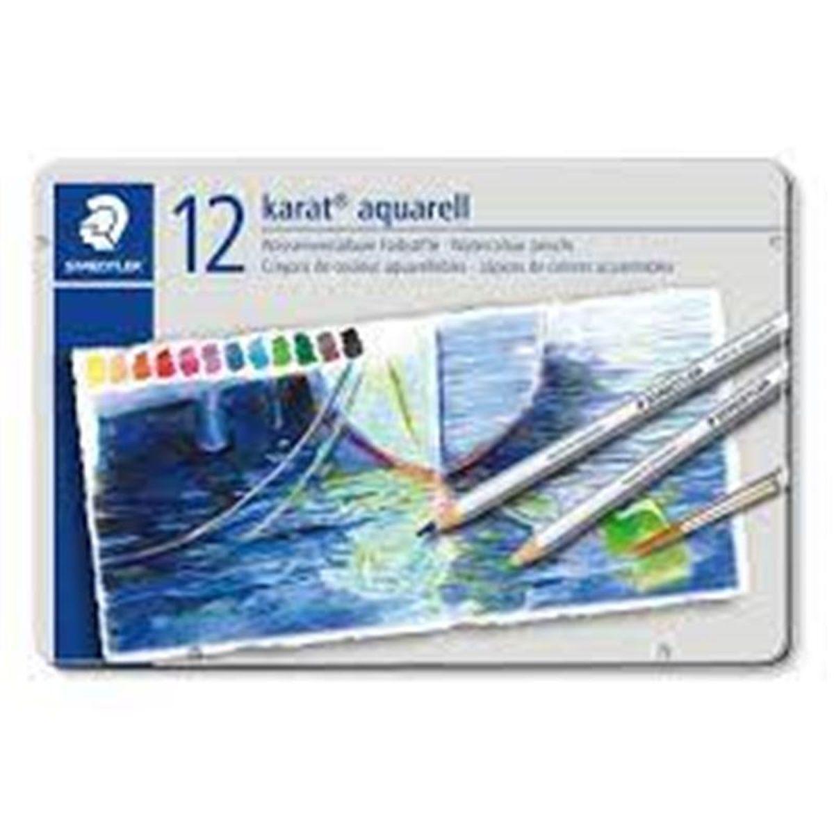 Matite karat aquarell scat. met.12 pz.