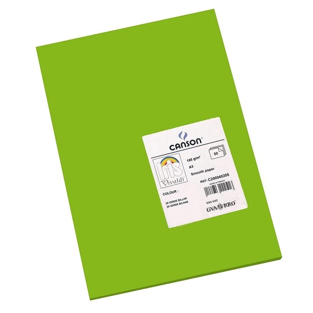 Fogli vivaldi a4 185 gr  50fg verde lime