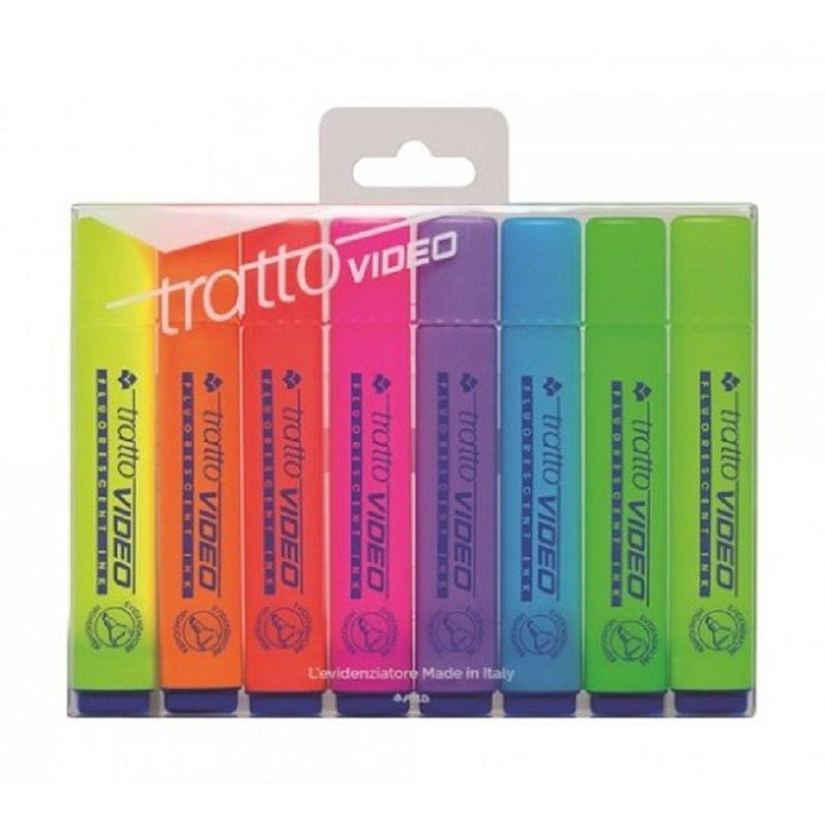 Tratto video evidenziatori busta 8 pz.