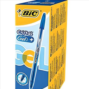 Penna cristal gel cf.20 pz. blu