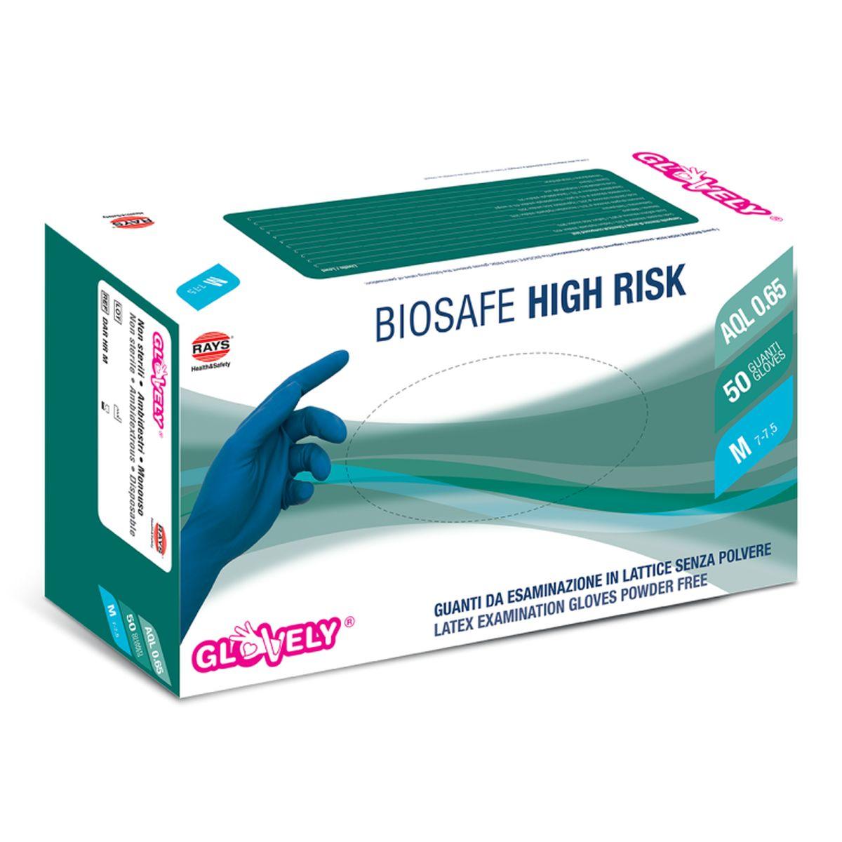 Guanti in lattice blu high risk taglia l 50pz