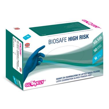 Guanti in lattice blu higt risk taglia xl 50pz