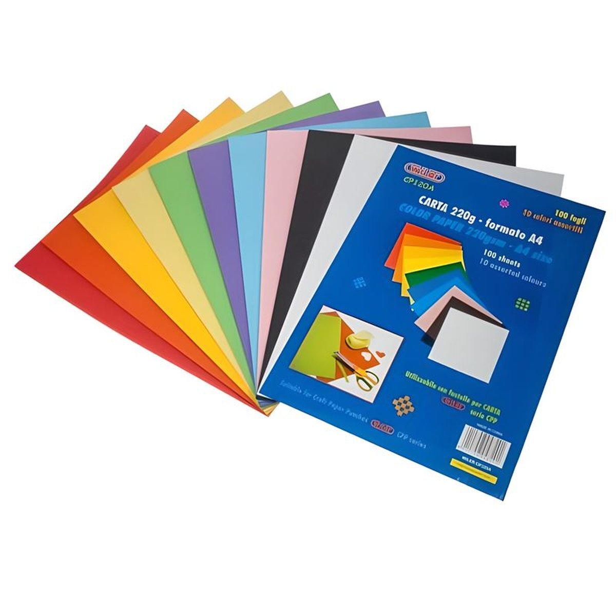 carta colorata 160gsm A4 100fg 10 col. ASS.