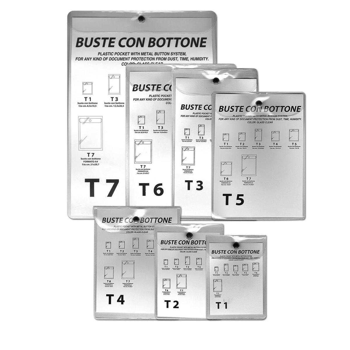 Buste con bottone metallo 10x13cm cf10