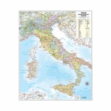 Cartina murale italia amministrativa stradale 97x122