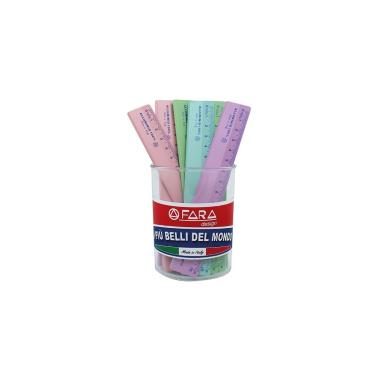 Barattolo 20 righelli allum. cm15 pastello
