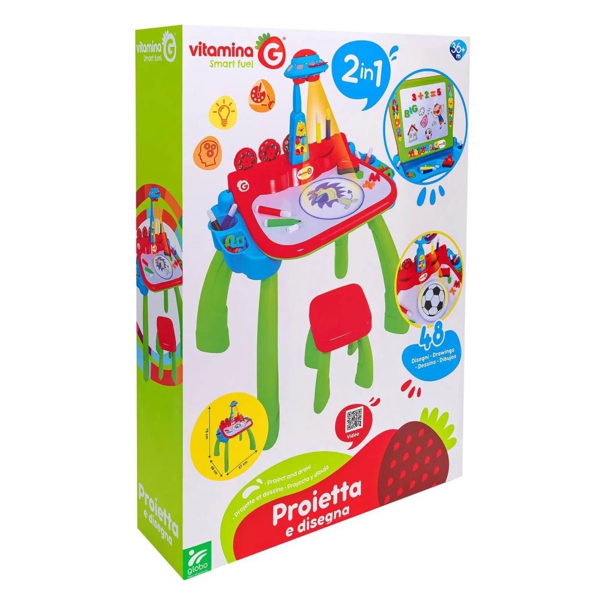 Tavolino 2 in 1 lavagna/proiettore b/o con sedia