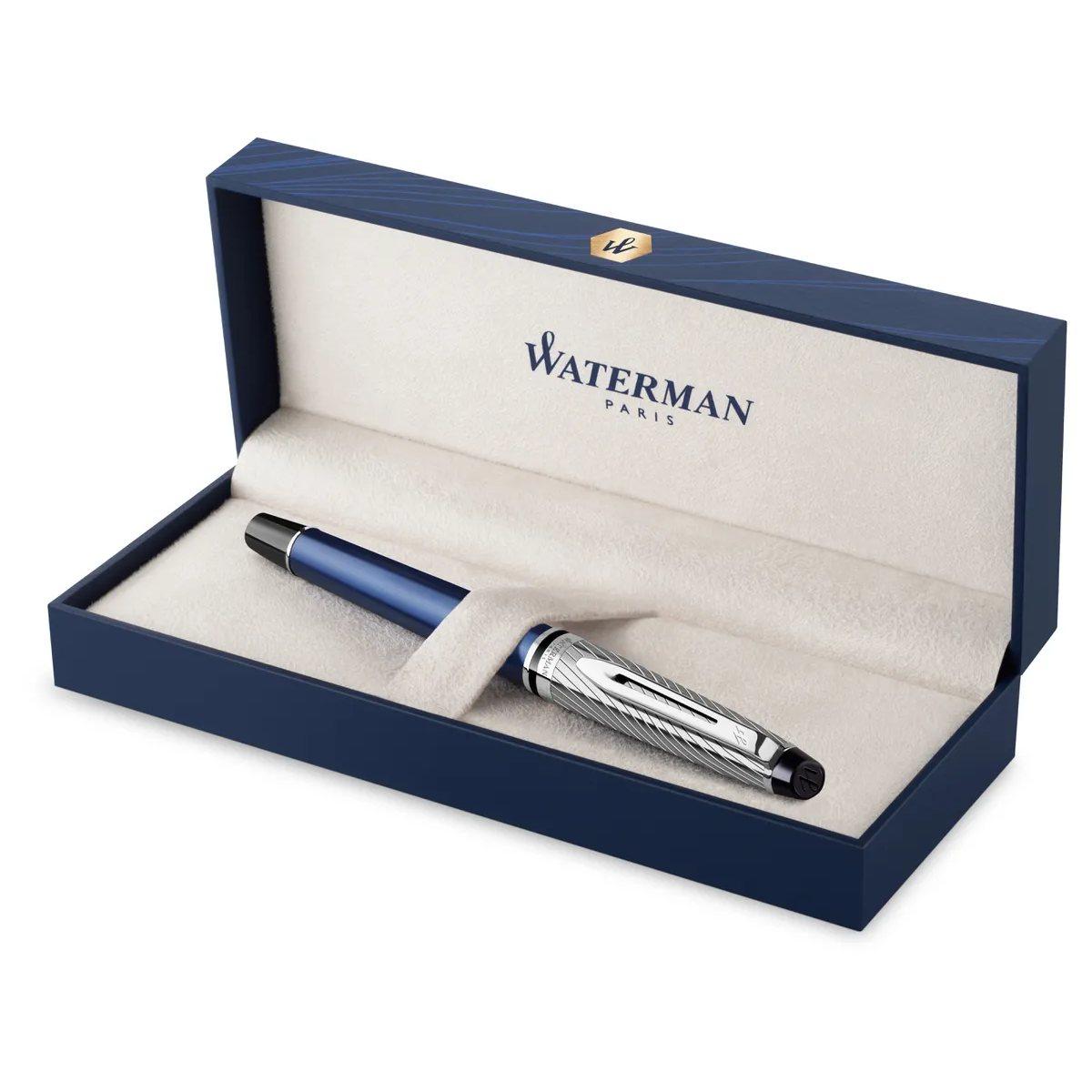 Penna waterman exprt plume blue stilografica