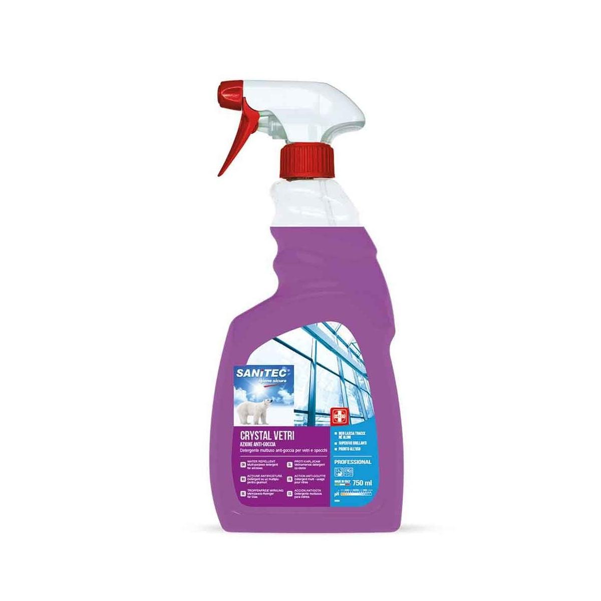 Sanitec crystal vetri 750ml antigoccia