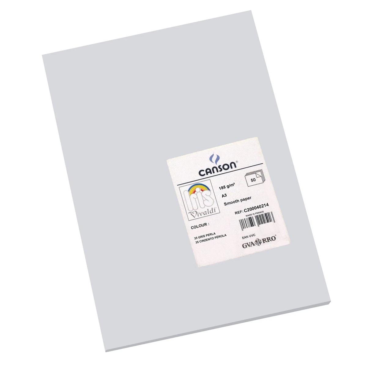 Foglio vivaldi a3 185g grigio chiaro pz50