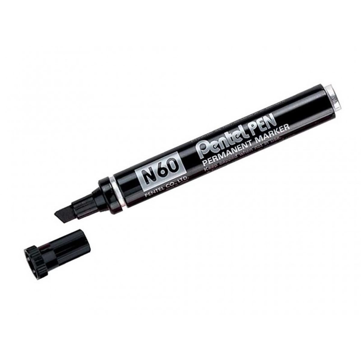 Marcatore pentel permanent n60 nero pz12