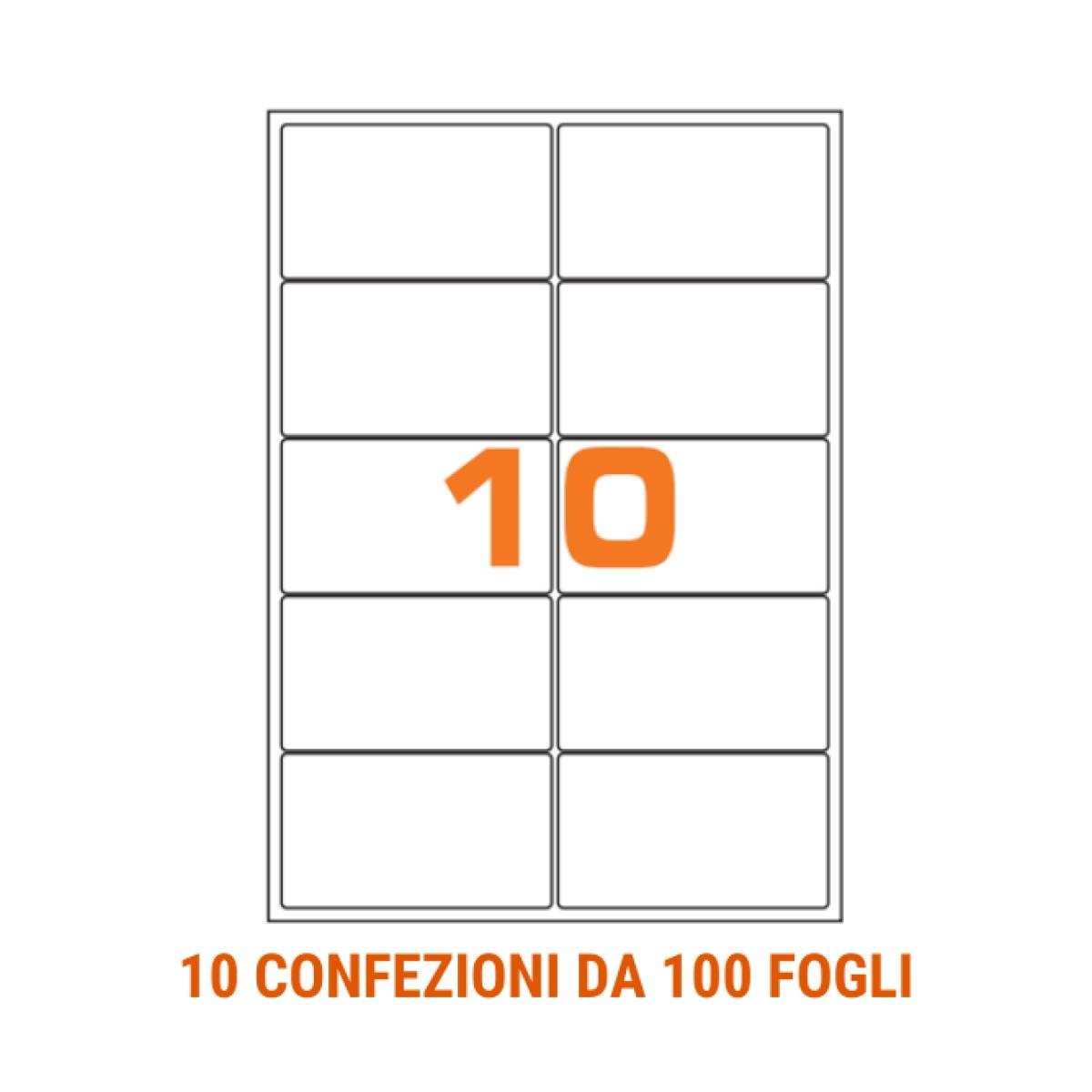Cf.100 etichette ades. su a4  70x52