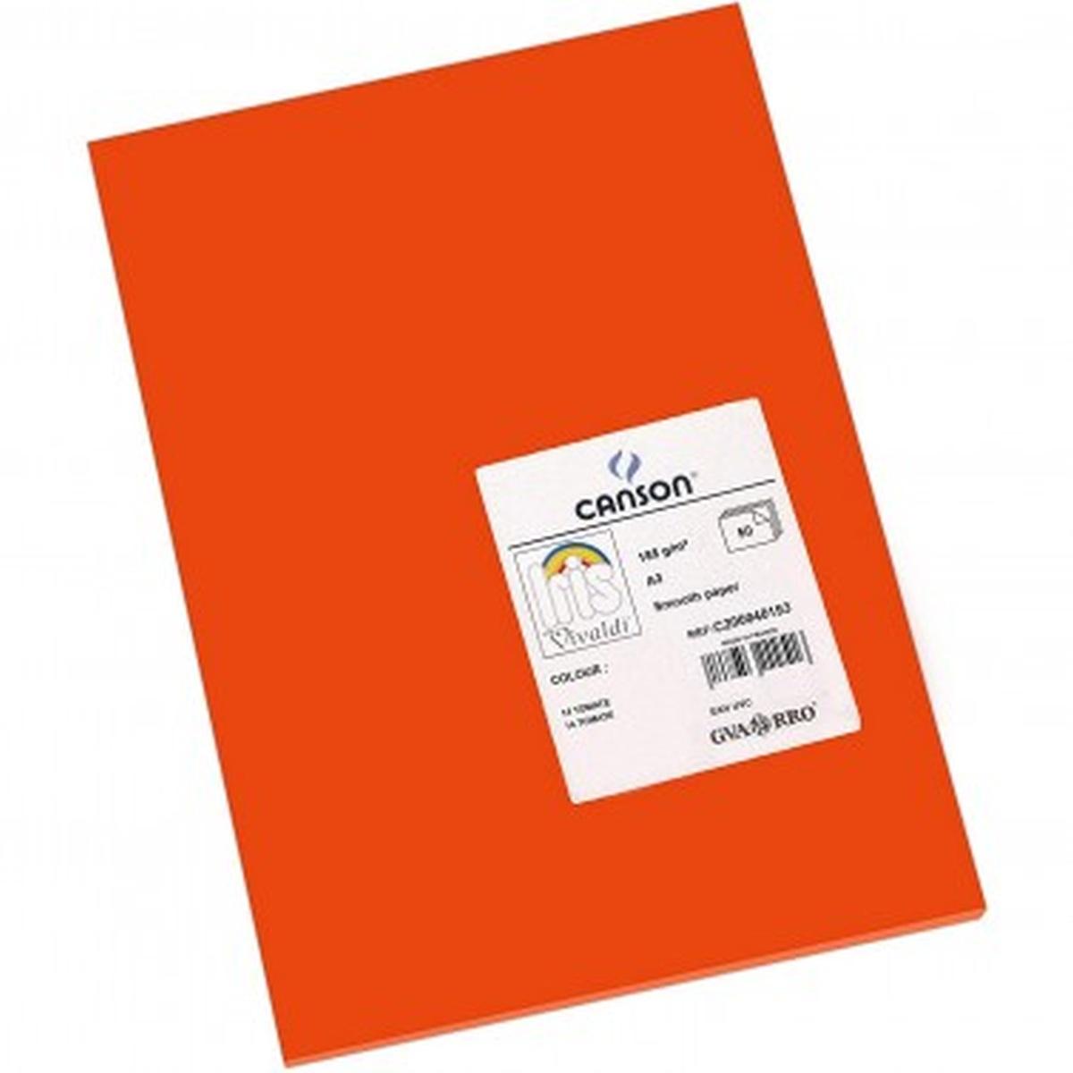 Foglio vivaldi a3 185 gr  50fg rosso