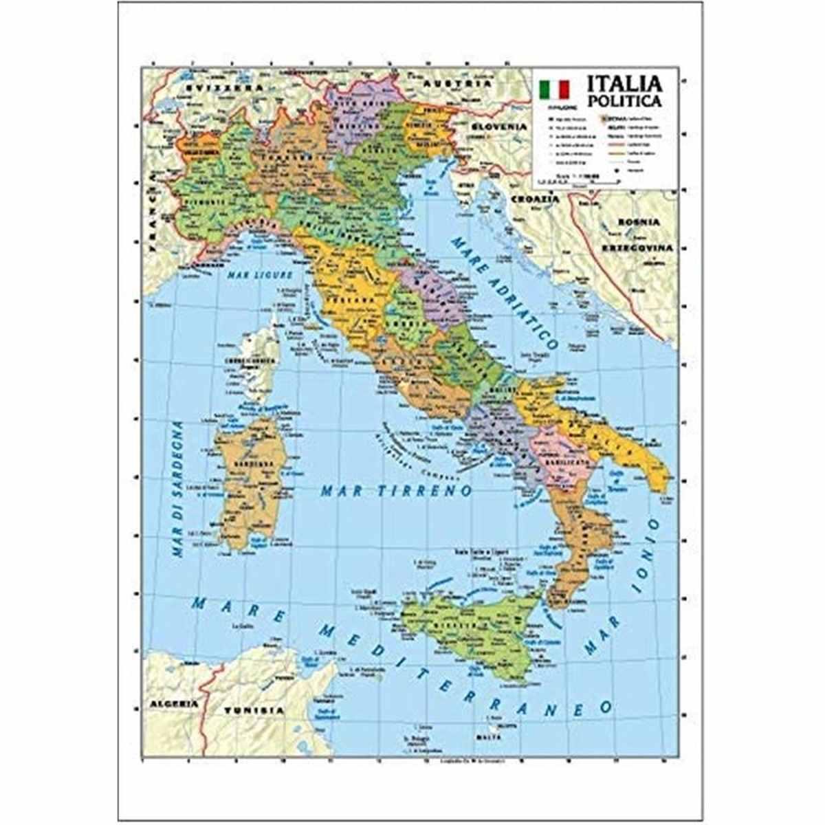 Cartina scolastica plast.italia pz.20