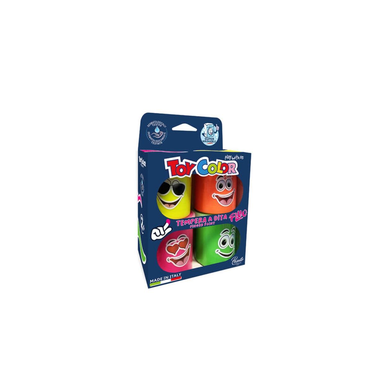 Valigetta 4 tempera  a dita fluo 80ml
