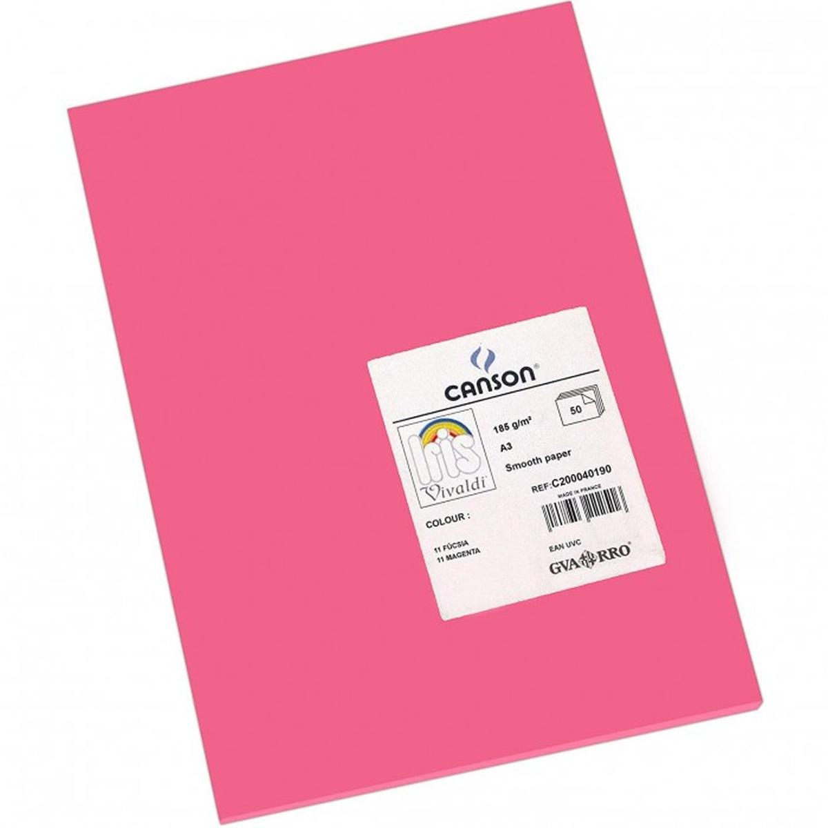 Foglio vivaldi a3 185g fucsia pz50
