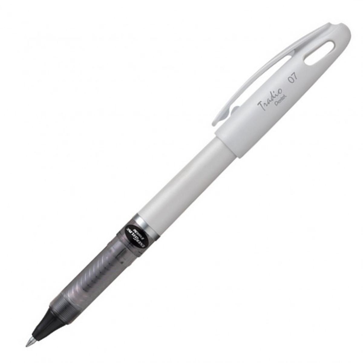 Penna energel tradio blu fusto bianco