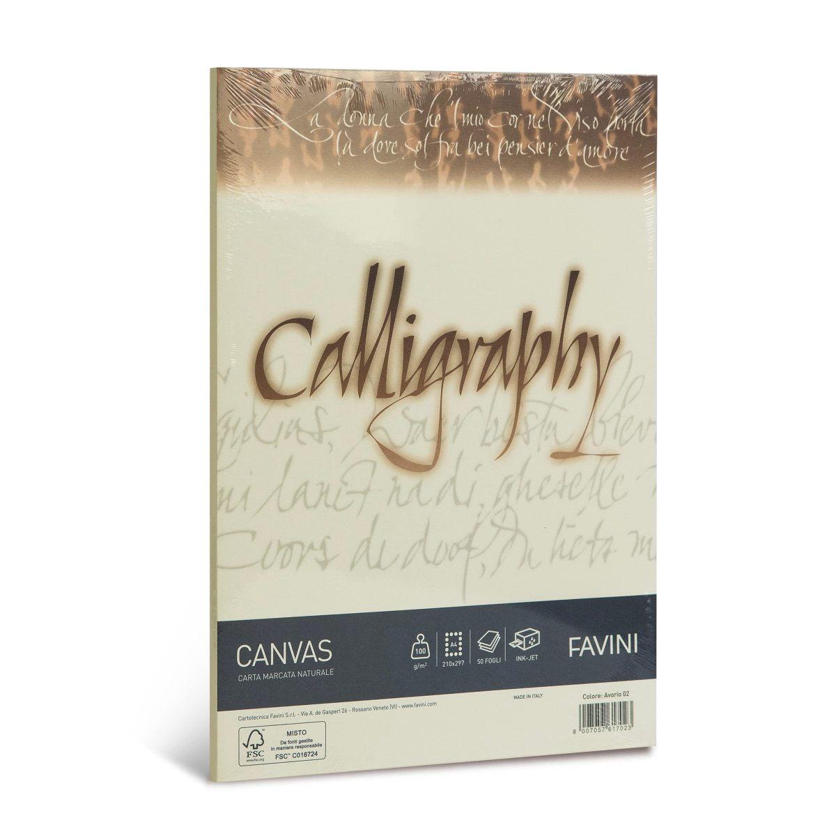 Calligraphy canvas 50fg 100gr a4 avorio