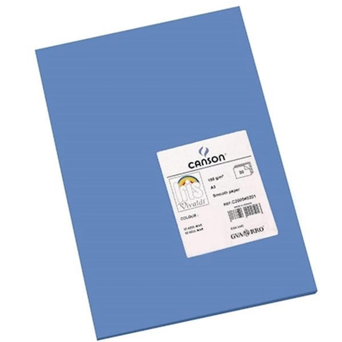 Foglio vivaldi a3 185 gr  50fg blu chiaro