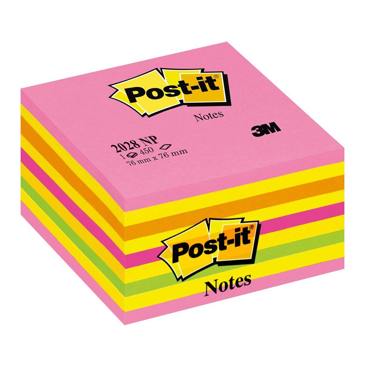 Post-it notes 76x76 cubo fluo 450fg