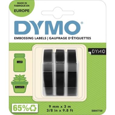 Nastro a rilievo 9mmx3m in blister 3pz nero