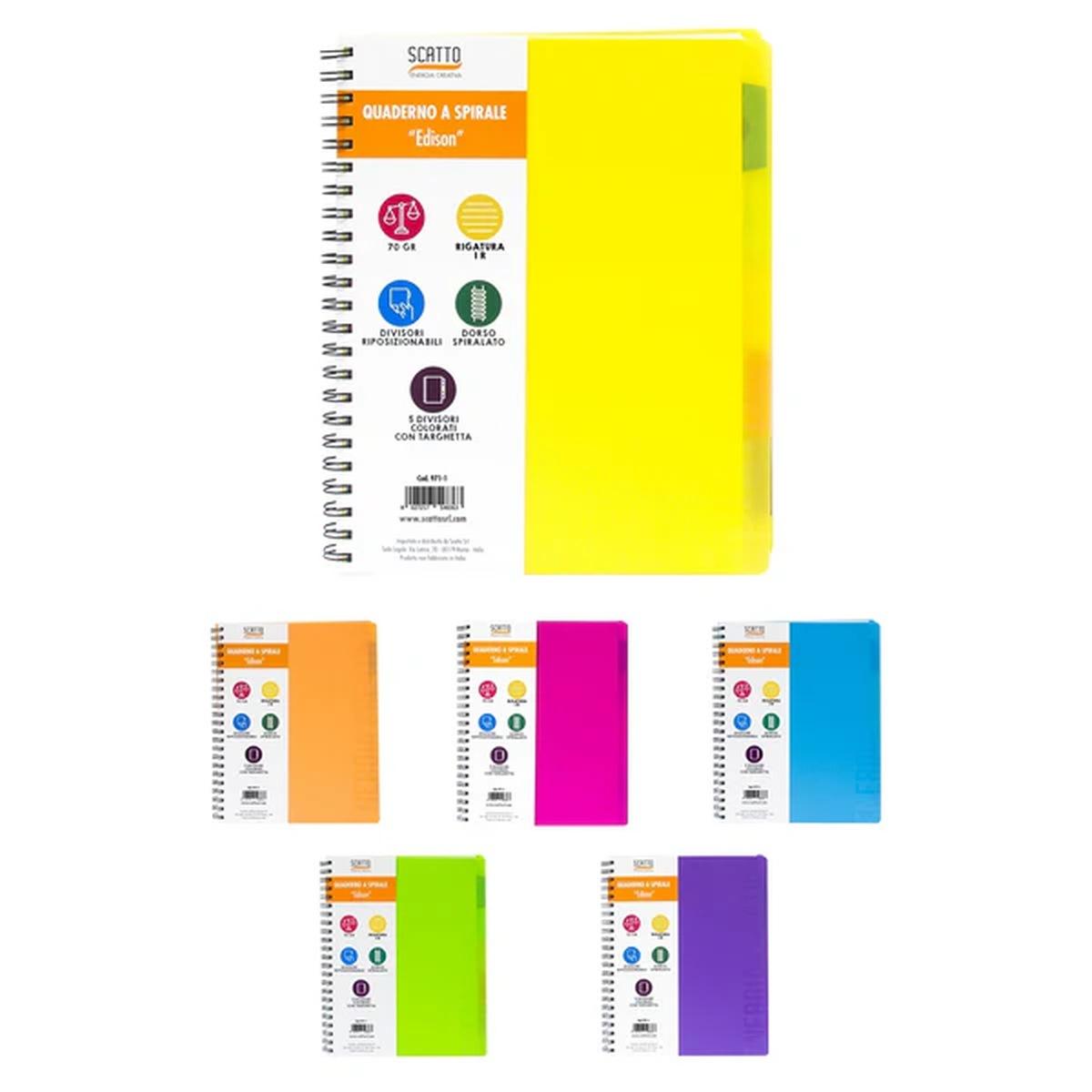 Maxi quad spiralato a4 c/divori 1r 120fg fluo