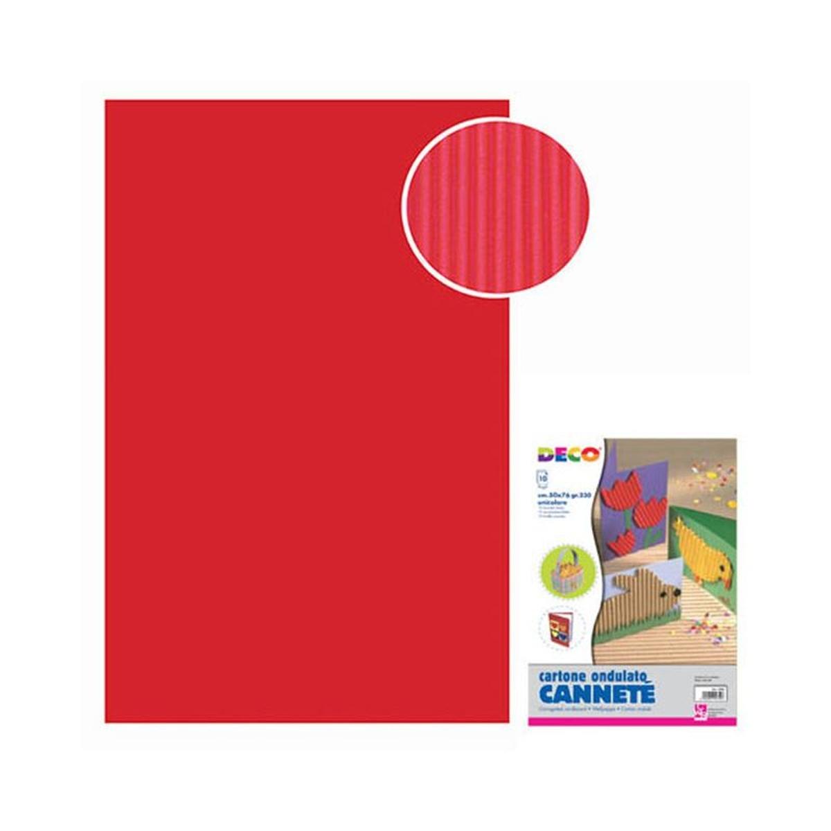 Cartoncino ondulato 50x70 fg.10 rosso