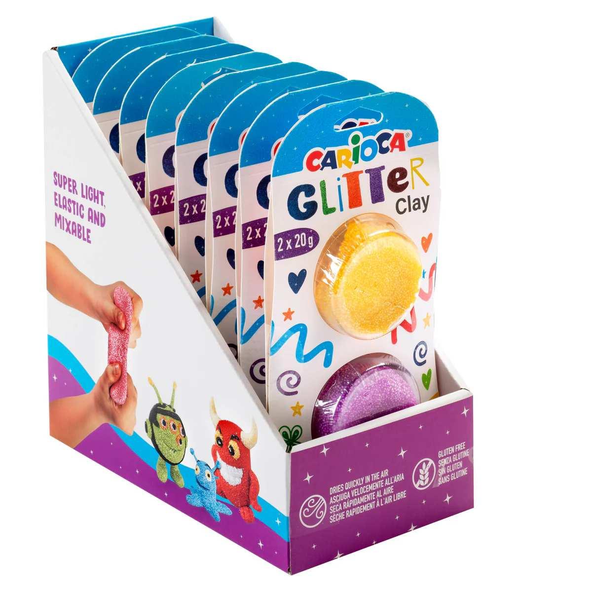 Carioca argilla con glitter display ass