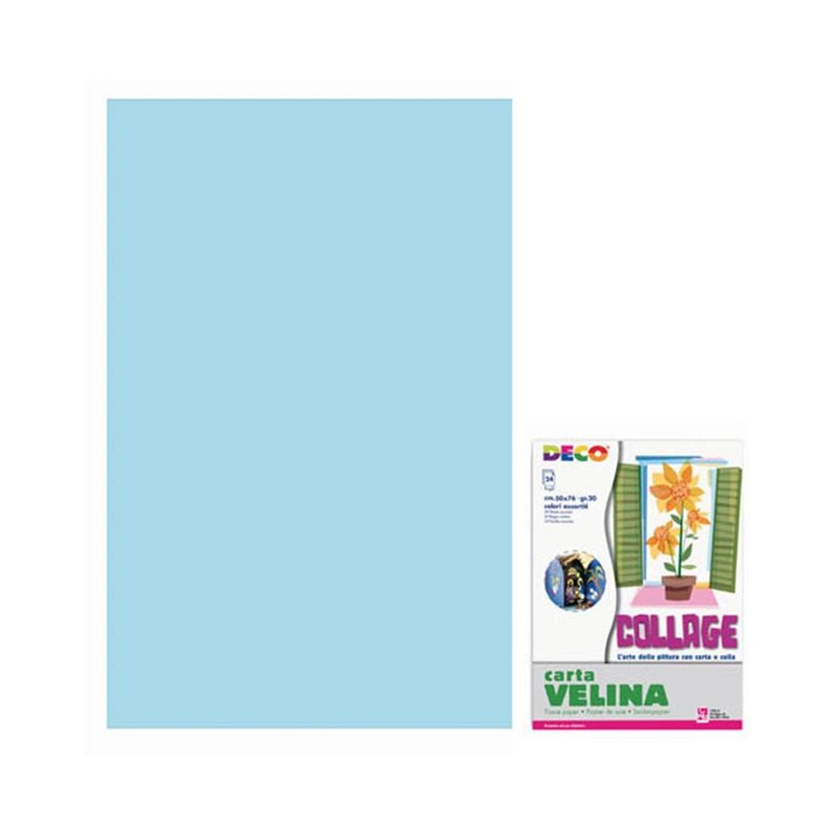 Carta velina 50x76 24pz azzurro